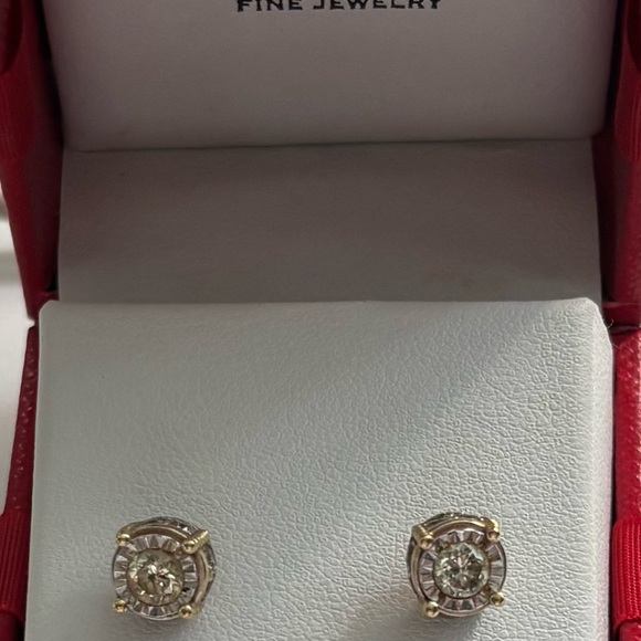Authentic 1 ct Diamond Earrings w Screw Post